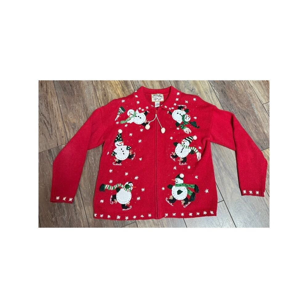 Vintage 90's Heirloom Collectibles Ugly Snowman Christmas Sweater Medium